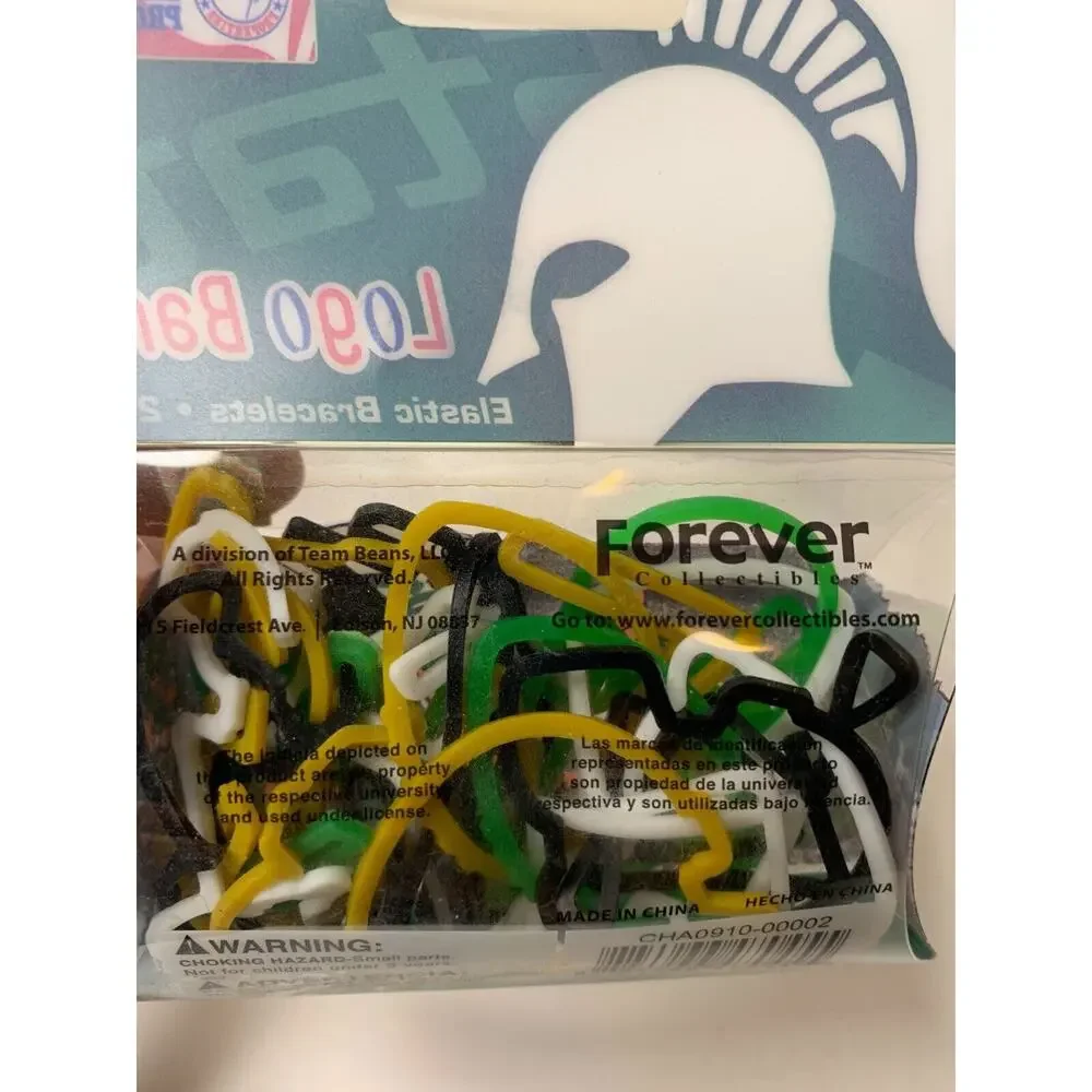 Michigan State Spartans Logo Bandz Elastic Bracelets 20 Pieces Football Themed